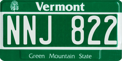 VT license plate NNJ822