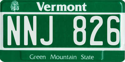 VT license plate NNJ826
