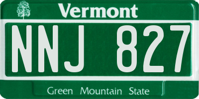 VT license plate NNJ827