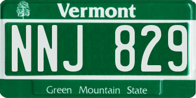 VT license plate NNJ829