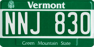VT license plate NNJ830