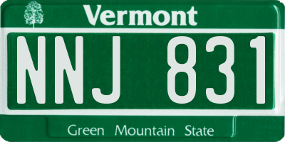 VT license plate NNJ831
