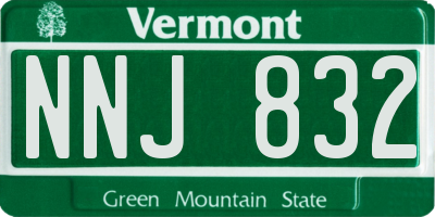 VT license plate NNJ832
