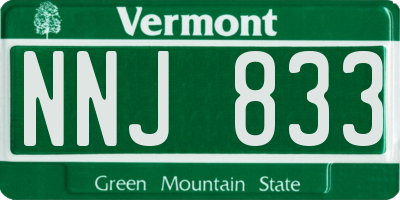 VT license plate NNJ833