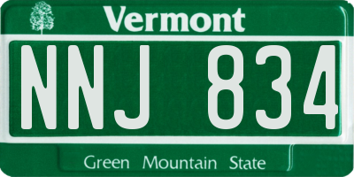 VT license plate NNJ834