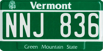 VT license plate NNJ836