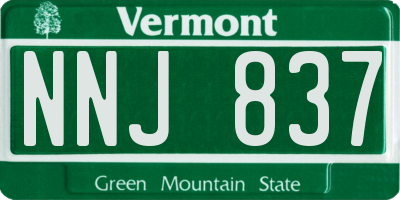 VT license plate NNJ837