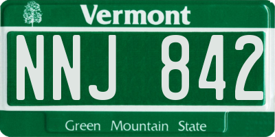 VT license plate NNJ842
