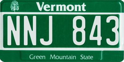 VT license plate NNJ843