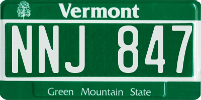 VT license plate NNJ847