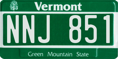 VT license plate NNJ851