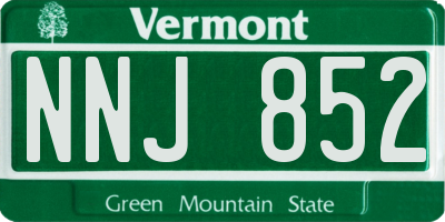 VT license plate NNJ852