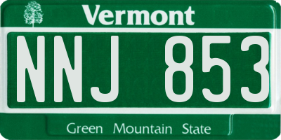 VT license plate NNJ853