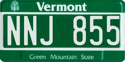 VT license plate NNJ855