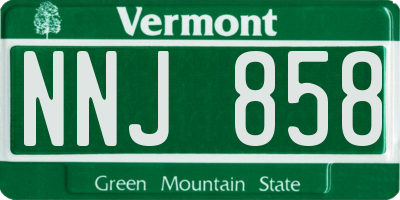 VT license plate NNJ858