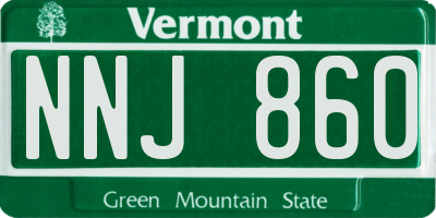 VT license plate NNJ860