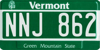 VT license plate NNJ862