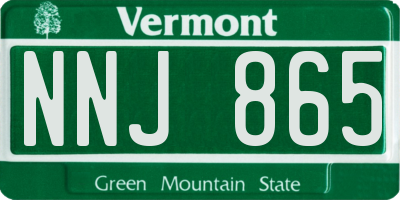 VT license plate NNJ865
