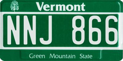 VT license plate NNJ866