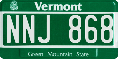 VT license plate NNJ868
