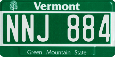 VT license plate NNJ884