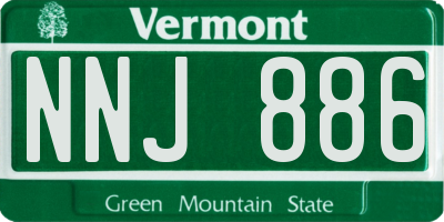 VT license plate NNJ886