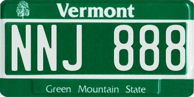 VT license plate NNJ888