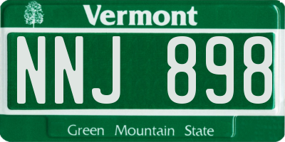 VT license plate NNJ898