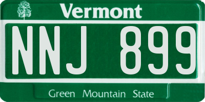VT license plate NNJ899