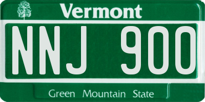 VT license plate NNJ900