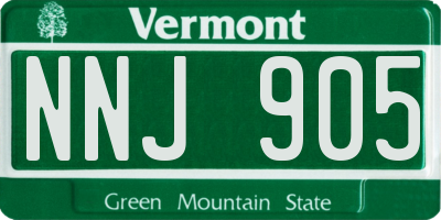 VT license plate NNJ905