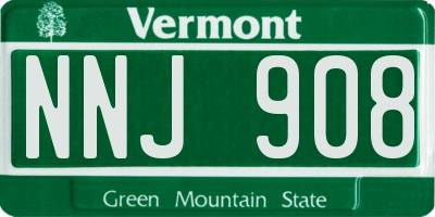 VT license plate NNJ908