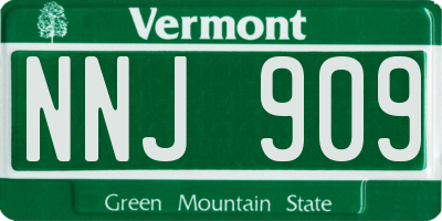 VT license plate NNJ909