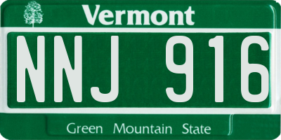 VT license plate NNJ916