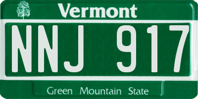 VT license plate NNJ917