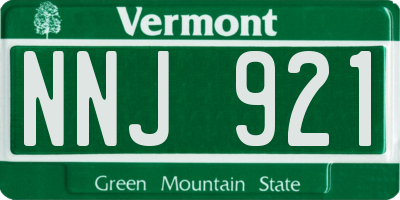 VT license plate NNJ921