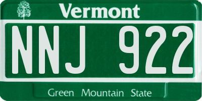 VT license plate NNJ922