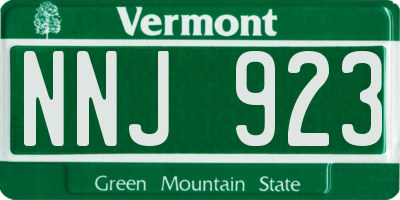 VT license plate NNJ923