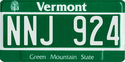 VT license plate NNJ924