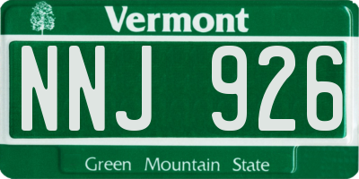VT license plate NNJ926