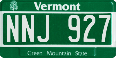 VT license plate NNJ927