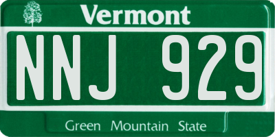 VT license plate NNJ929
