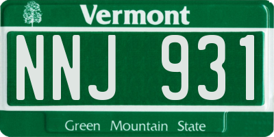 VT license plate NNJ931