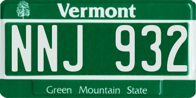 VT license plate NNJ932