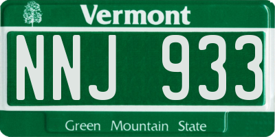 VT license plate NNJ933