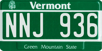 VT license plate NNJ936