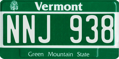 VT license plate NNJ938
