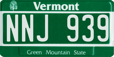 VT license plate NNJ939