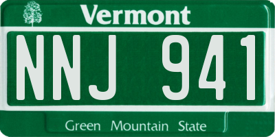 VT license plate NNJ941