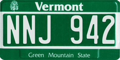 VT license plate NNJ942